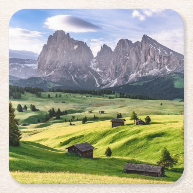 Seiser Alm | Dolomitealperna, italien Underlägg Papper Kvadrat (Framsidan)