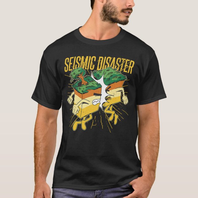 Seismisk katastrof Tectonic Tallrikar Science Lach T Shirt (Framsida)