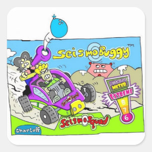 SeismoSquad Seismo Buggy Sticker Fyrkantigt Klistermärke