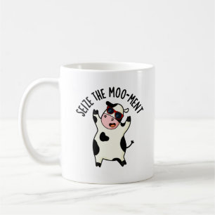 Seize Mooment Funny Cow Pun Kaffemugg