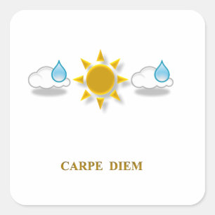 "Seize the Day"-märke Fyrkantigt Klistermärke