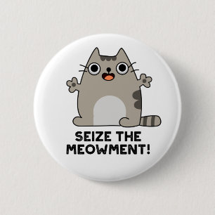 Seize the Meow Funny Positive Cat Pun Knapp