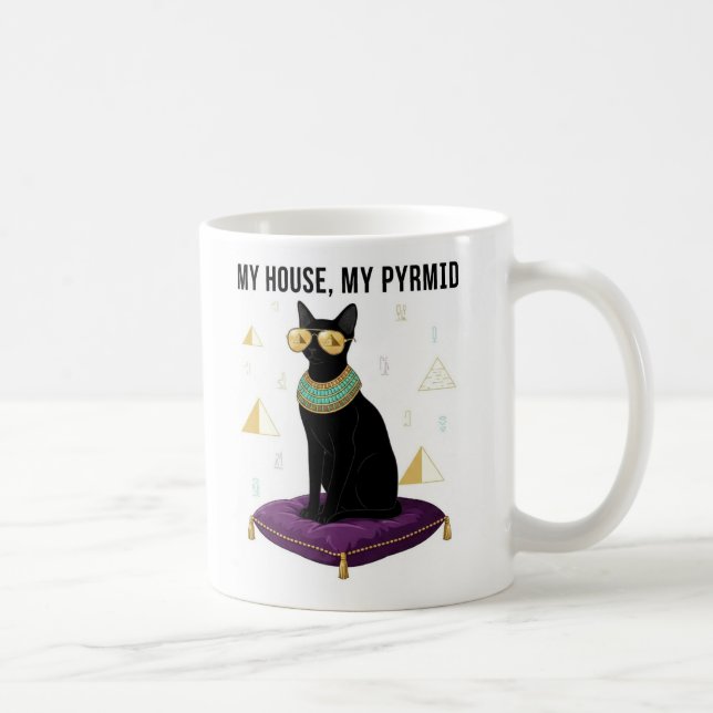 Sekhment egyptisk katt Bastet - Mitt hus min pyram Kaffemugg (Höger)