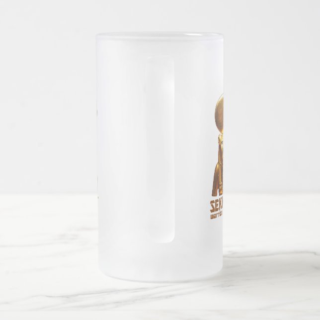 Sekhmet A krigaregudinna från forntida egypten Frostat Ölglas (Handtag)