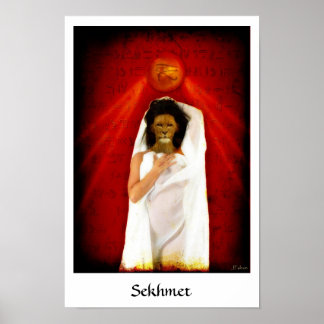 Sekhmet, Dam i Red Linens Poster