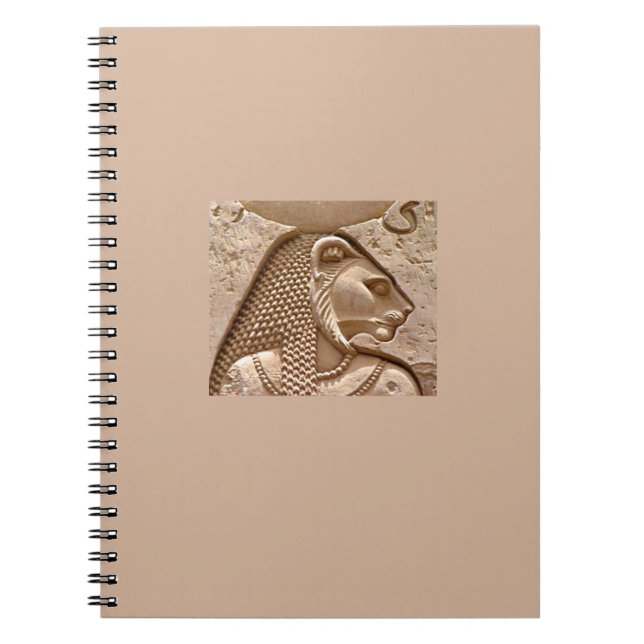 Sekhmet för egyptisk gudom spiral anteckningsbok (Framsidan)