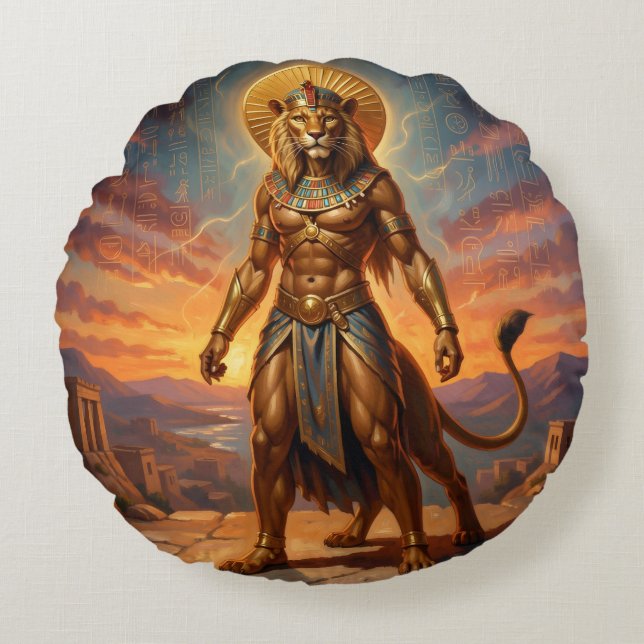 Sekhmet – Lion-Headed War Goddess´2 Rund Kudde (Framsidan)