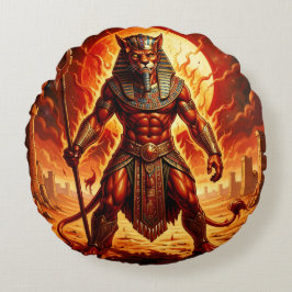 Sekhmet – Löwenköpfige Kriegsgöttin´1 Rund Kudde