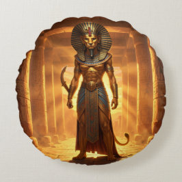 Sekhmet – Löwenköpfige Kriegsgöttin´2 Rund Kudde