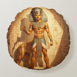 Sekhmet – Löwenköpfige Kriegsgöttin´3 Rund Kudde