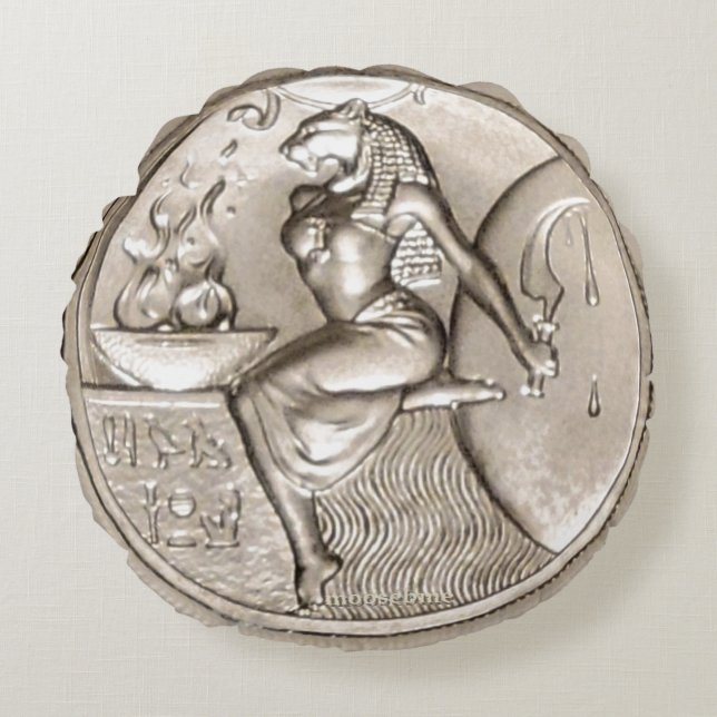 Sekhmet Two Ounce Solid .999 Silver  Rund Kudde (Framsidan)