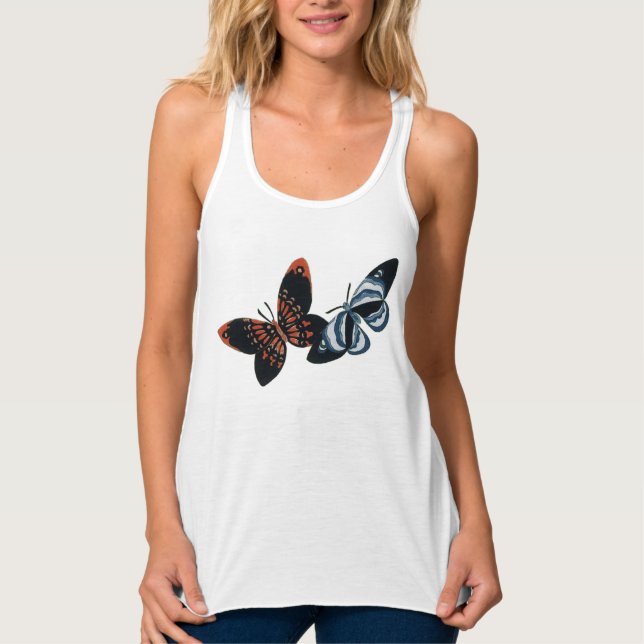 Sekka Butterflies Linne Med Racerback (Framsida)