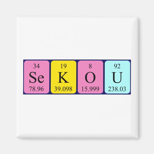 Sekou Periodisk bord namn magnet (Framsidan)
