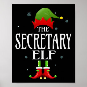 Sekreterare Elf Julafton Matching Family Group jul Poster