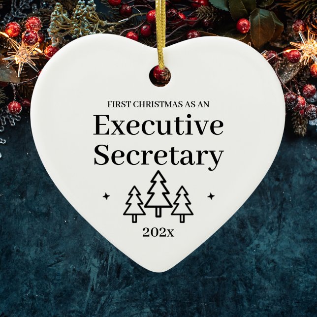 Sekreterare - första jul julgransprydnad keramik (Executive Secretary First Christmas Ceramic Ornament
)