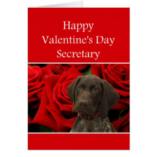 Sekreterare Glossy Grizzly Valentine Puppy Kärlek Hälsningskort