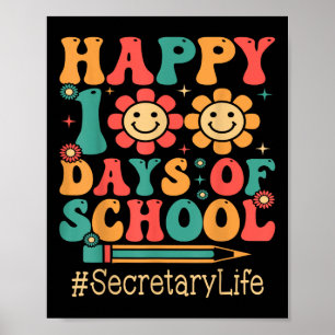 Sekreterare i Lycklig 100-dagen i School Groovy Ap Poster