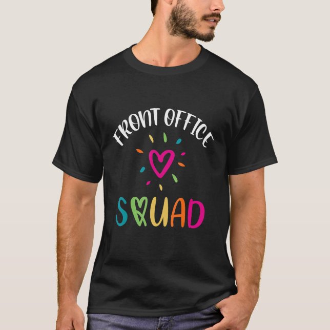 Sekreterare vid Front Office Squad Heart Kärlek T Shirt (Framsida)