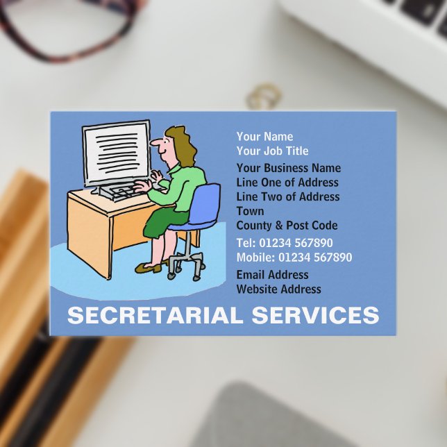 Sekreterartjänster Visitkort (Secretarial Services Business Card)