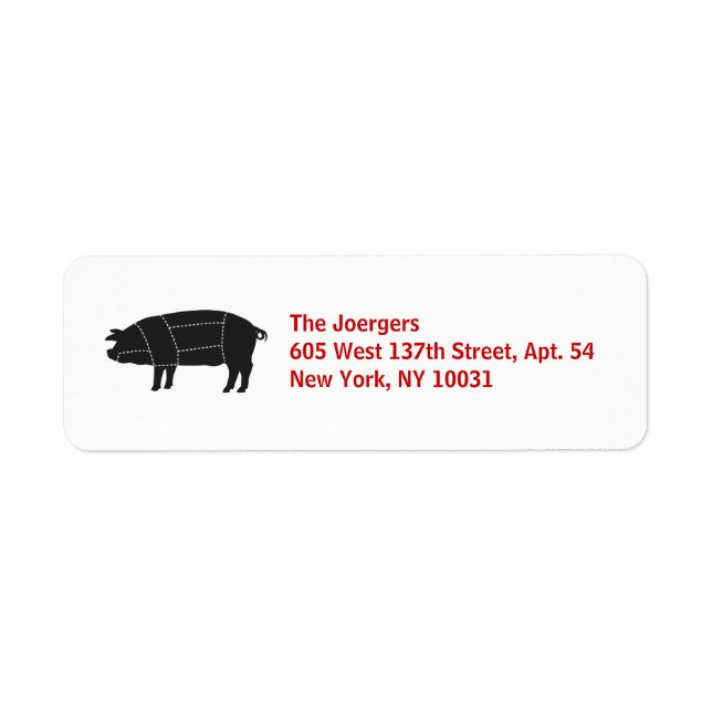 Sektionerad BBQ Black Gris Returadress Etikett (Framsidan)