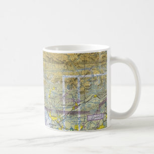 Sektions- kartlägga muggen kaffemugg