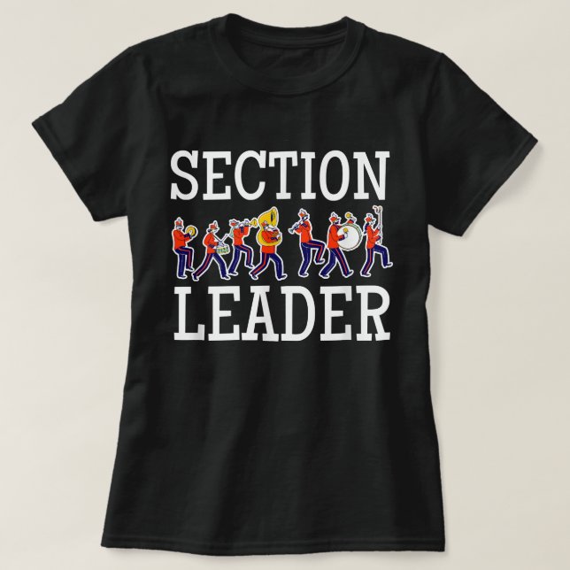 Sektionsledare Marching Band Drumline Drummer134 T Shirt (Design framsida)