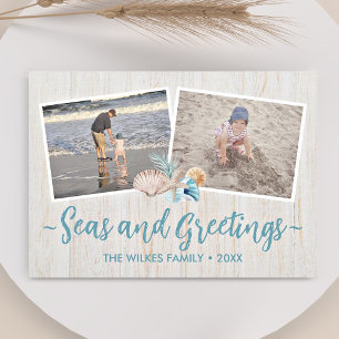 Sektorer och Hälsning 5 Fotoboxa Vacation Seashell Julkort