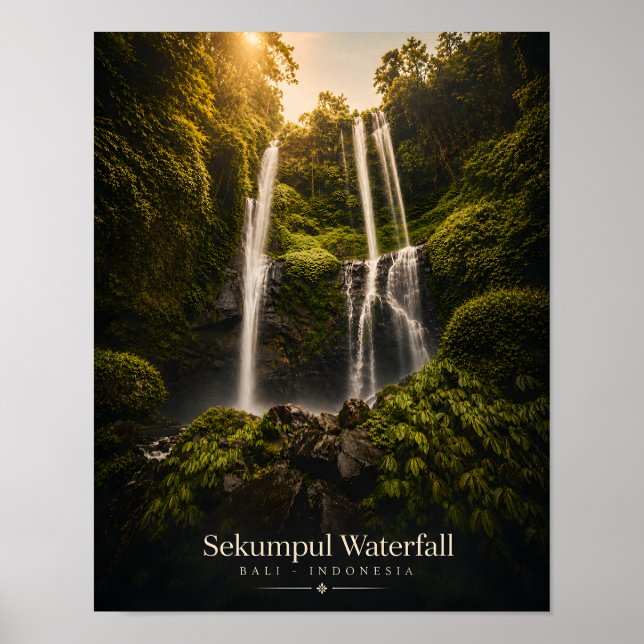 Sekumpul vattenfall Bali affisch (Framsidan)
