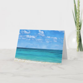 Sekundärt Beach Art Ocean Bahamas-anteckningskort Kort