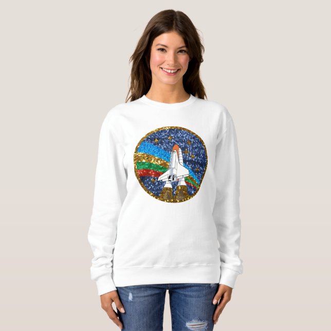 sekvenlig utrymmeströja för frakt av kvinnor tee shirt (Hel framsida)