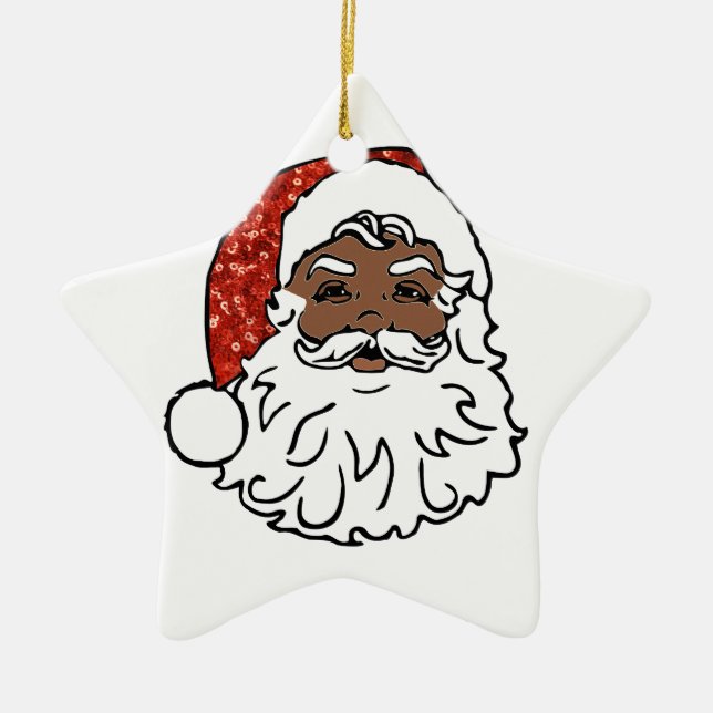 sekvenser svart jultomten julgransprydnad keramik (Framsidan)