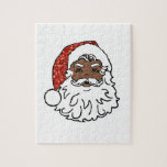 sekvenser svart jultomten pussel<br><div class="desc">"Black Santa",  "african american",  "afro american",  "african christmas""african Santa", kwanzaa, kwanza,  "black christmas""jultomten", christmas, julafton,  "red white", sekvins, glitter, Tomt,  "luschristmas", retro.</div>