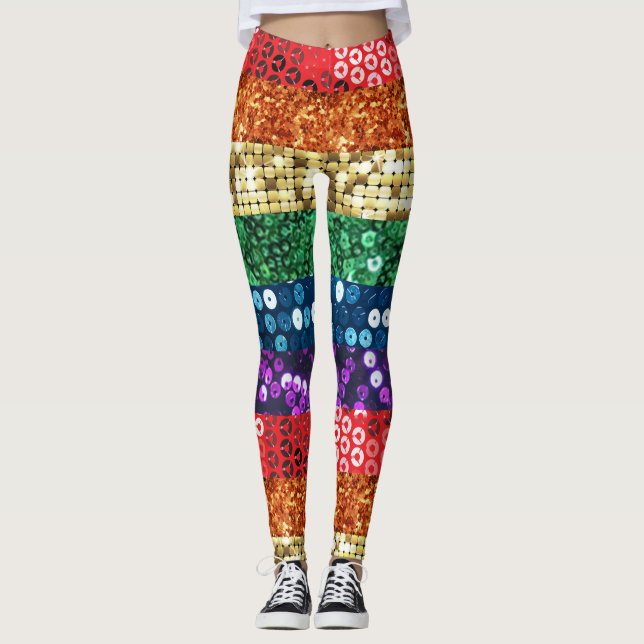 sekventa flagga av pride leggings (Framsida)
