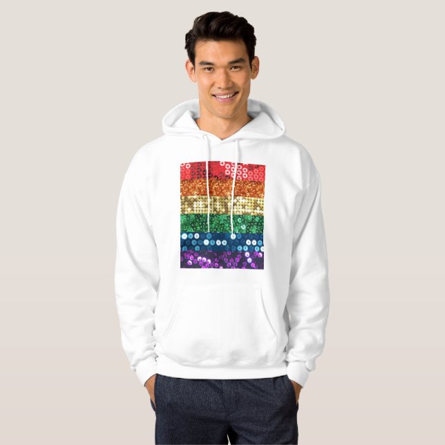sekventiell pride flagga-hovhud-tröjor hoodie (Hel framsida)