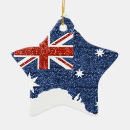 sekvin australisk flagga julgransprydnad keramik