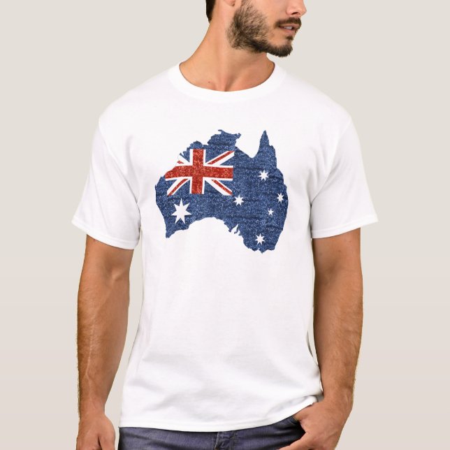 sekvin australisk flagga t shirt (Framsida)