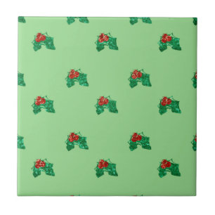 sekvin christmas Holly Kakelplatta