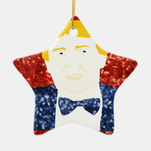 sekvin donald-trump julgransprydnad keramik
