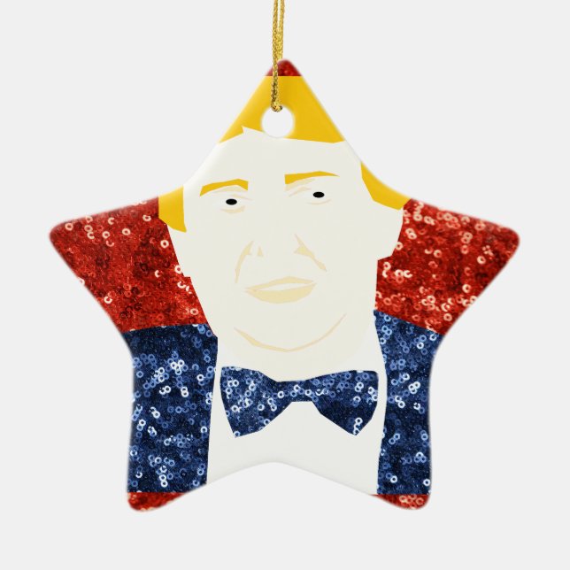 sekvin donald-trump julgransprydnad keramik (Framsidan)