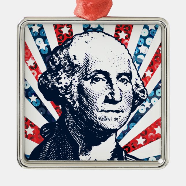 sekvin george-wash ington julgransprydnad metall (Framsidan)