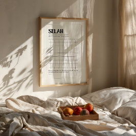 Selah Minimalist Scripture Wall Art Poster
