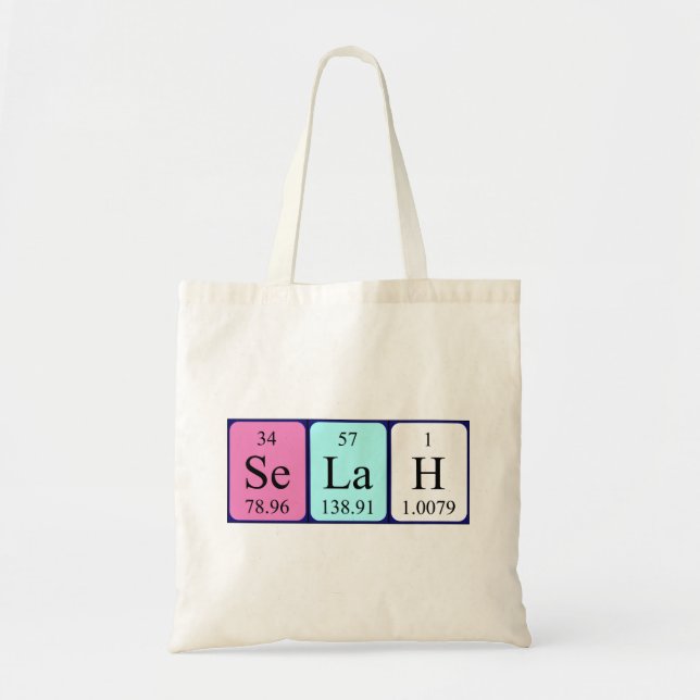 Selah Periodiska bord namn tote bag Tygkasse (Framsidan)