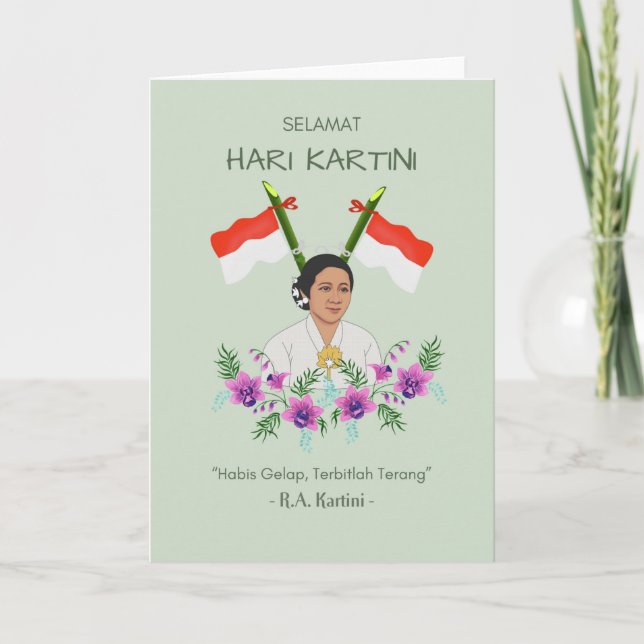 Selamat Hari Kartini Lycklig Kartini Day indonesis Kort (Framsida)