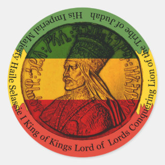 Selassie I Sticker Runt Klistermärke