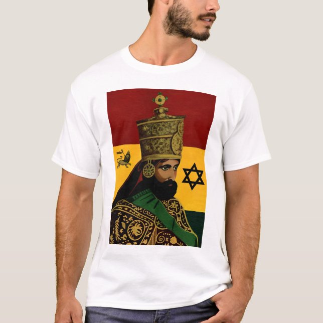 selassie med stjärnan av david t-shirt (Framsida)