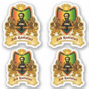 Selassie Rasta Vapensköld Klistermärken