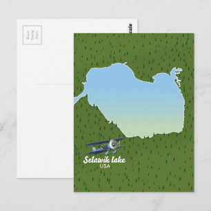 Selawik sjö Alaska karta Vykort