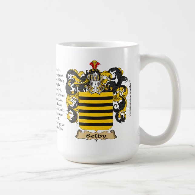 Selby, ursprung, det menande och vapenskölden kaffemugg (Höger)