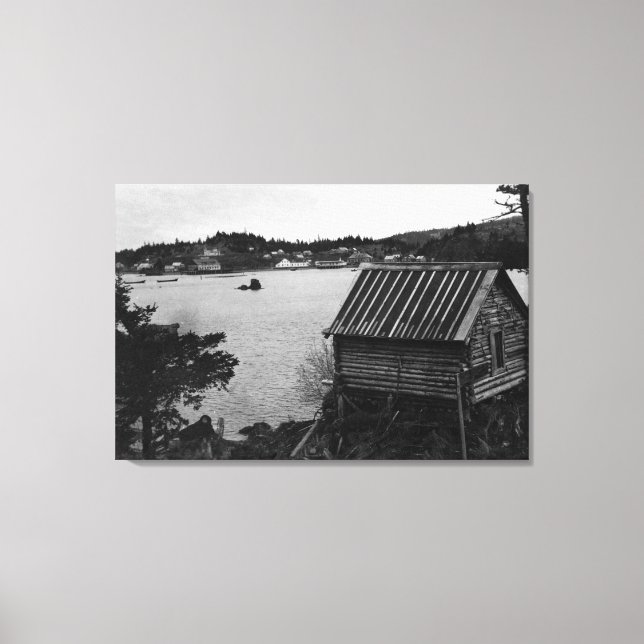 Seldovia, Alaska från vatten Canvastryck (Framsida)