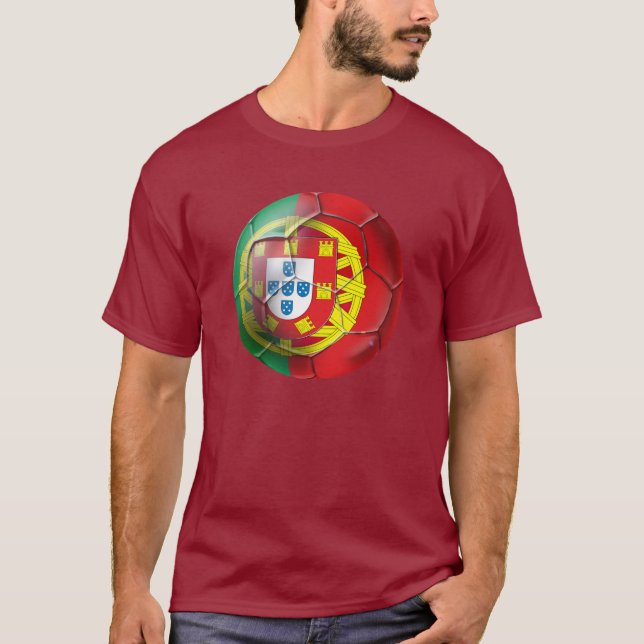 Selecção das Quinas Fuetbol Bola T-shirt (Framsida)